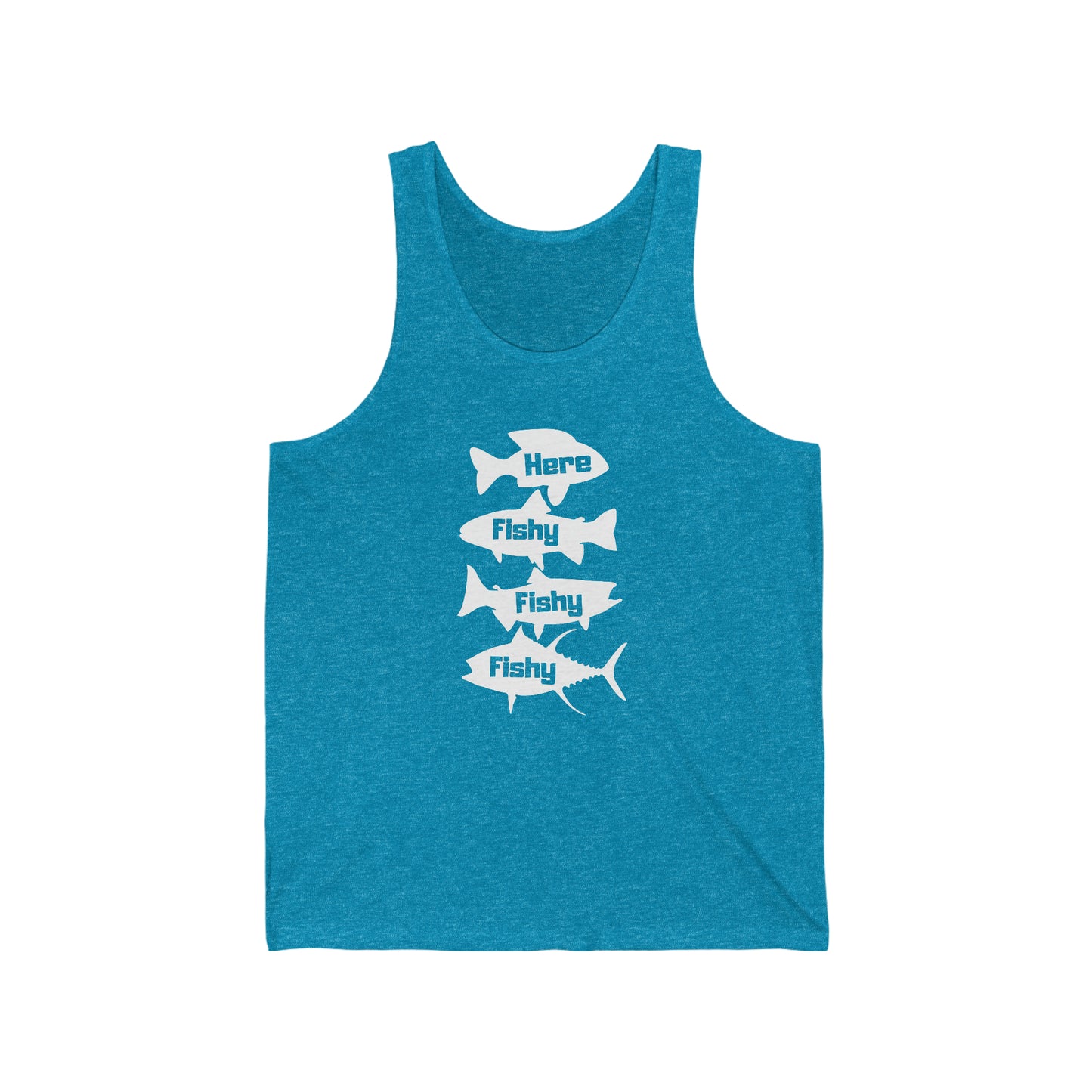 Here Fishy Fishy Fishy Unisex Jersey Tank