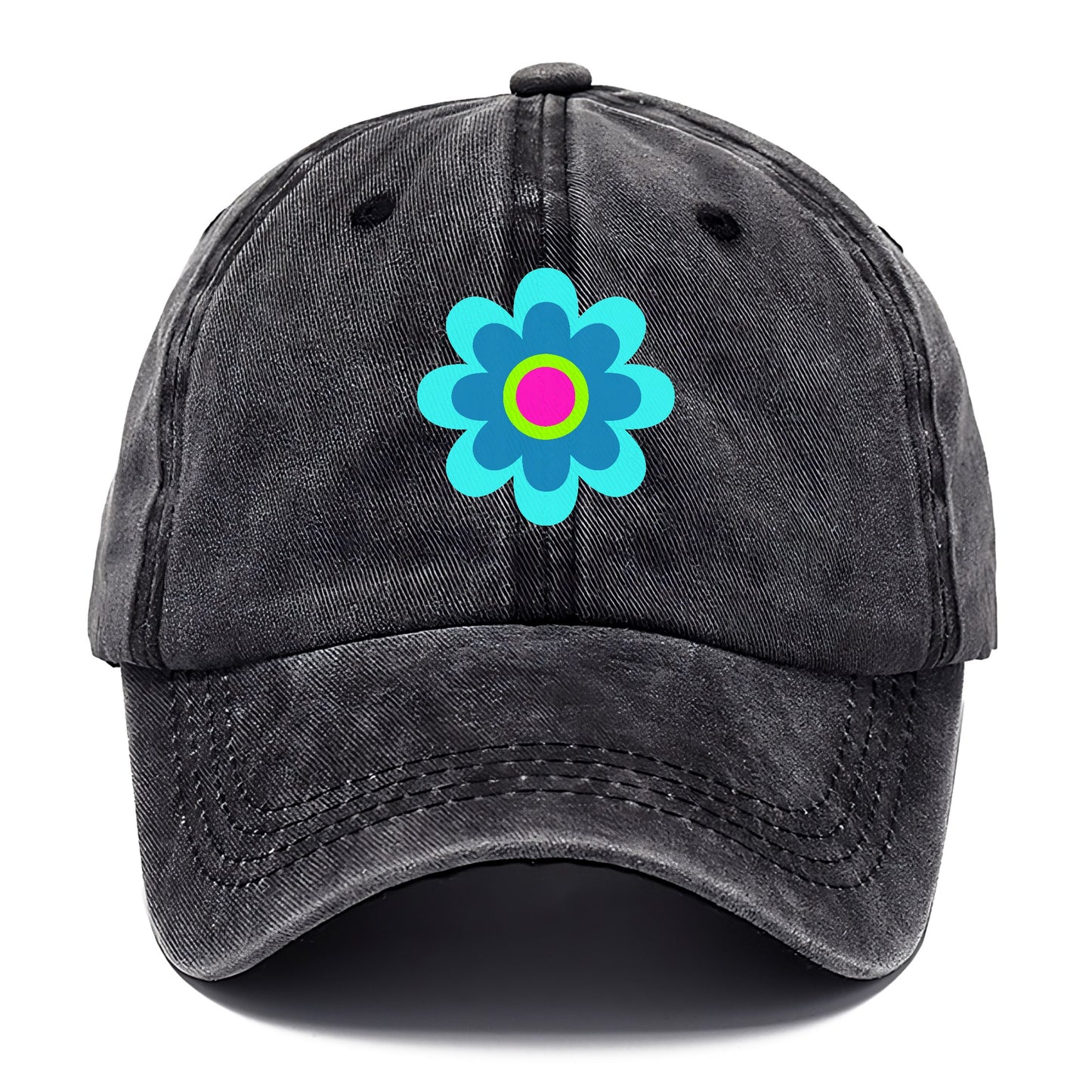 Retro 80s Flower Blue Hat