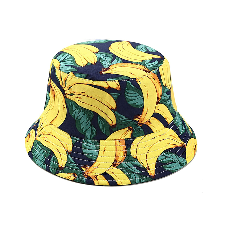 Pandaize Unisex Print Double-Side-Wear Reversible Bucket Hat