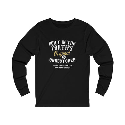Classic Fortitude: The Witty Long Sleeve Tee for Spirited 1940s Survivors