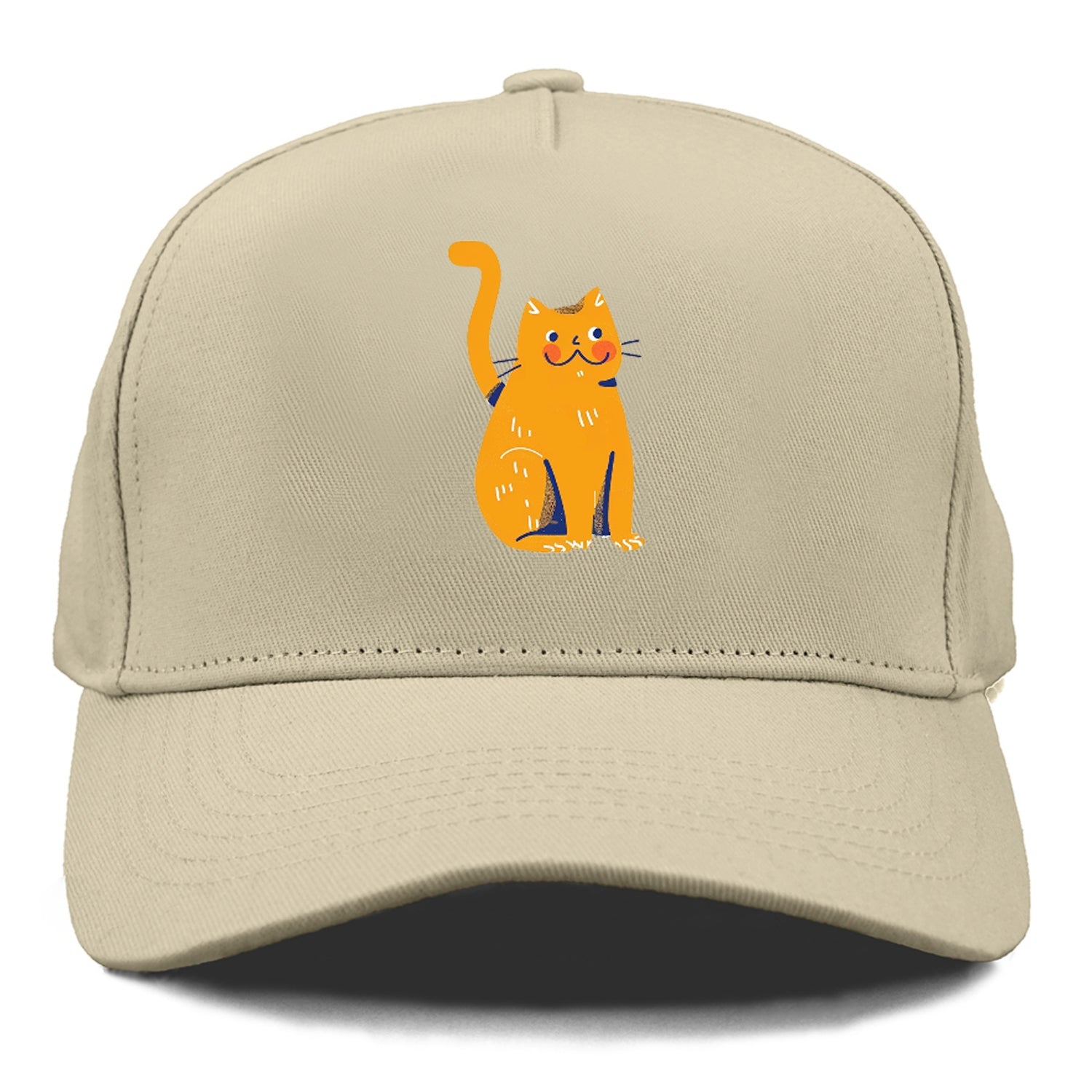 Smiling Orange Kitty with Chubby Cheeks Hat