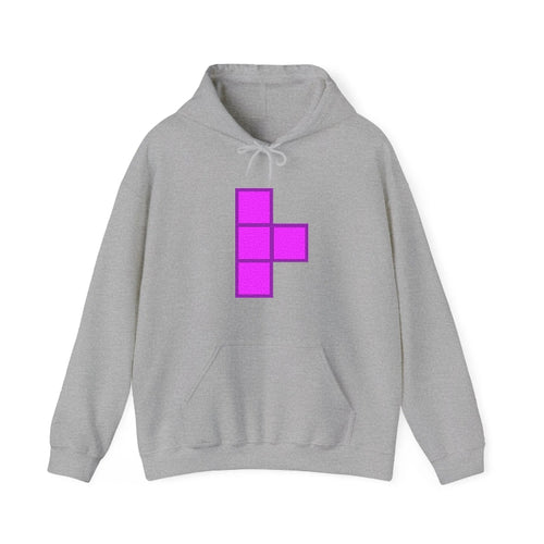 Retro 80s Tetris Blocks Purple Hooded Sweatshirt