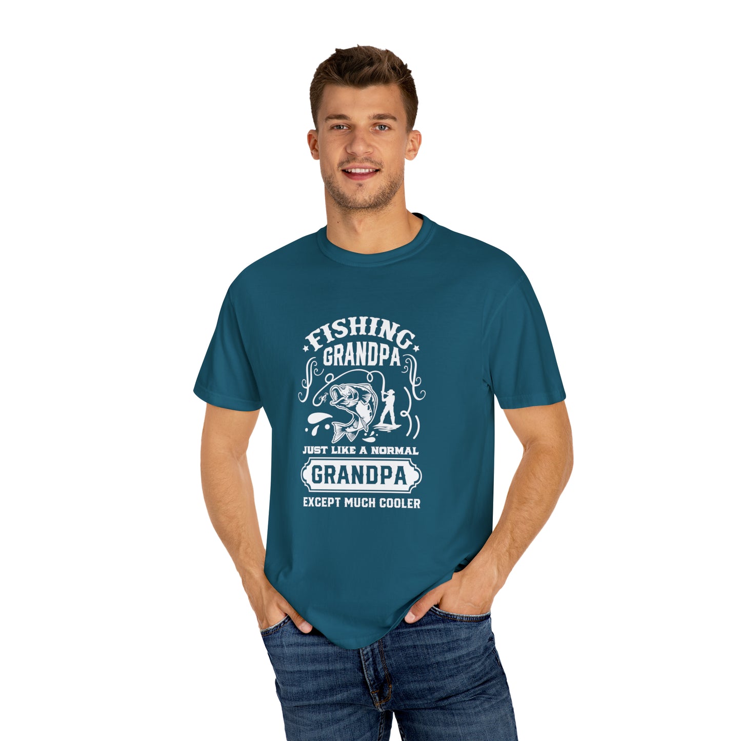 "Fishing Grandpa: Beyond Ordinary, Exuding Extraordinary Coolness" T-Shirt