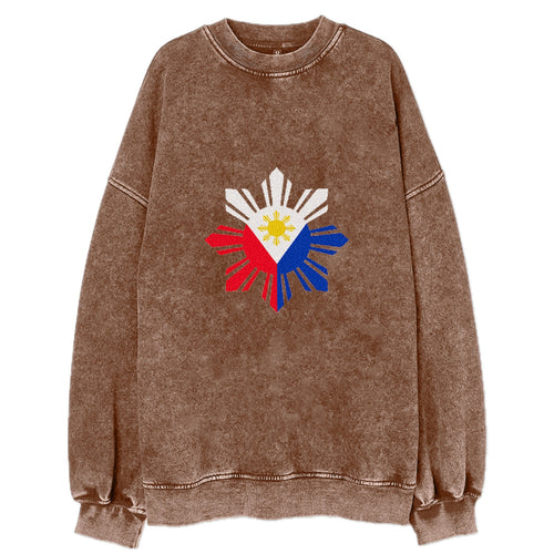 Philippines Iconic Sun And Stars Vintage Sweatshirt