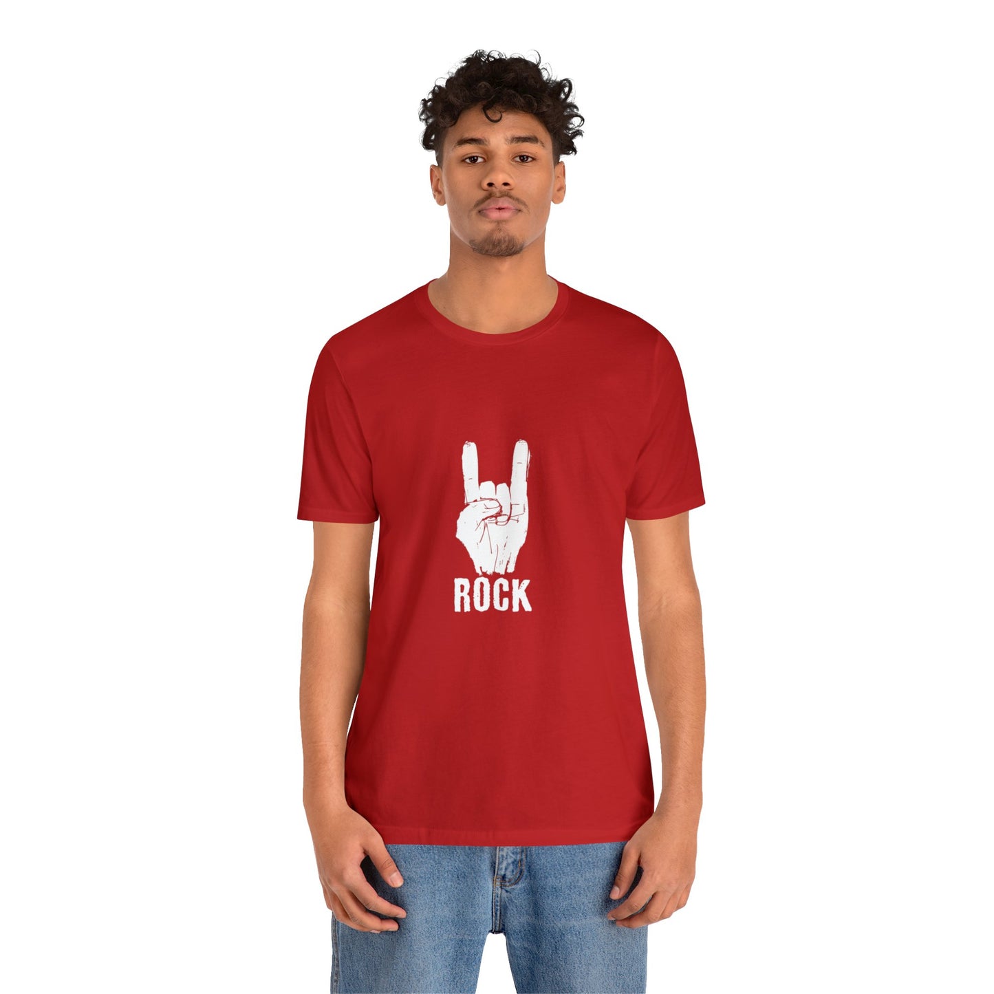 Camiseta blanca Hand Horn Rock N Roll - Camiseta de manga corta