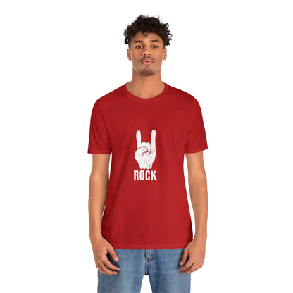 Camiseta blanca Hand Horn Rock N Roll - Camiseta de manga corta