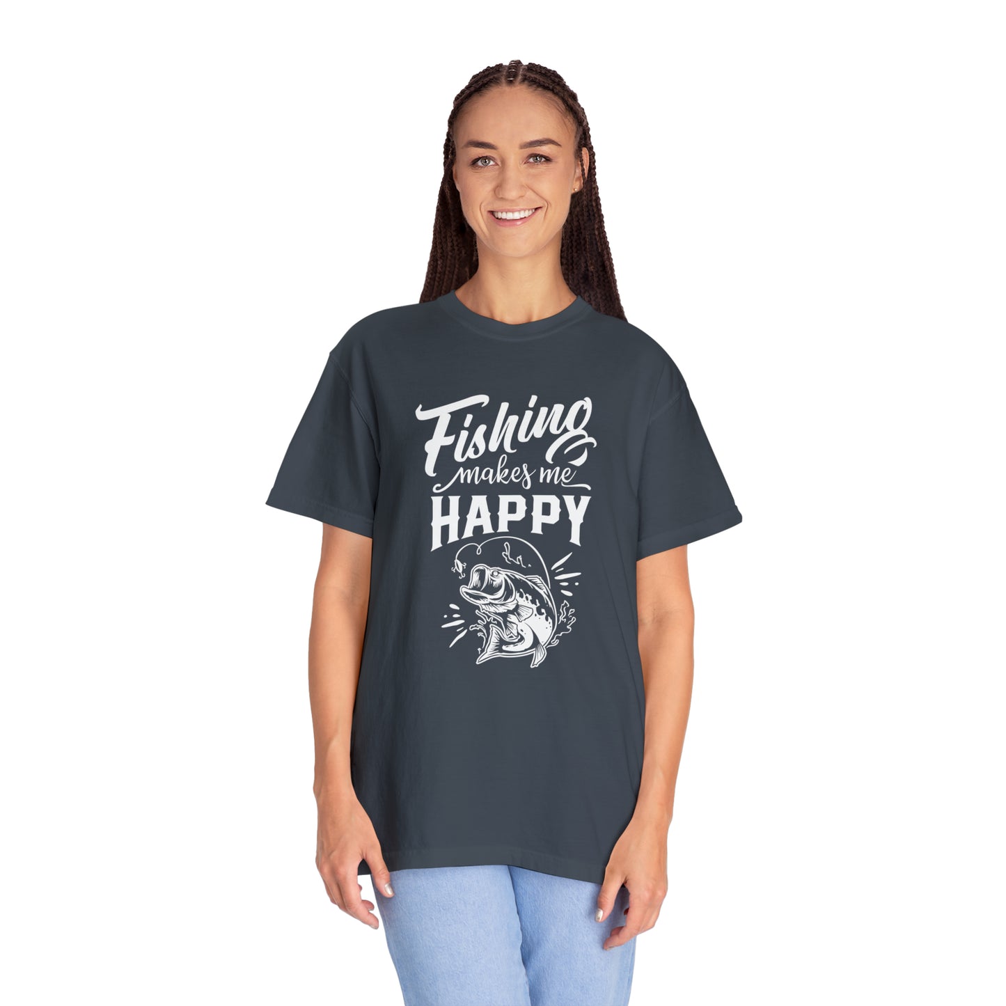 "Serene Waters: Fishing-Infused Happiness" T-Shirt