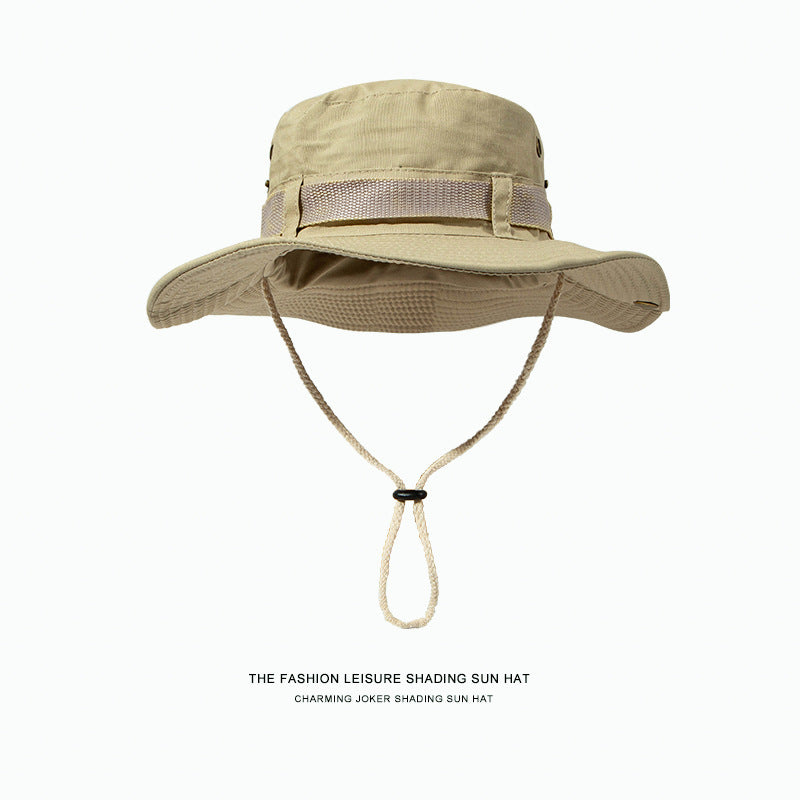 Western Cowboy Hat - Drawstring Fishing Hat with Wide Brim for Summer Sun Protection, Outdoor Fishing, and Hiking