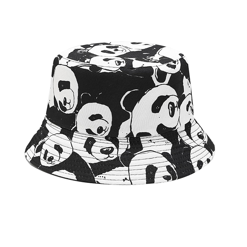 Pandaize Sombrero de cubo reversible con estampado unisex de doble cara 