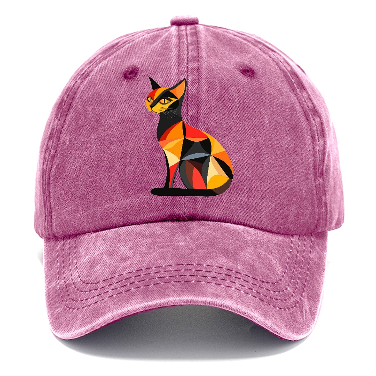 Geometric Cat in Thought Hat