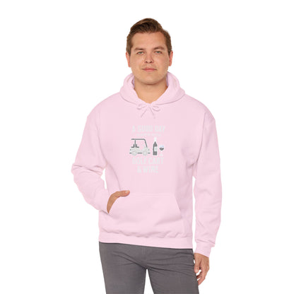 A Good Day Starts With Golf Cart & Wine Hooded Sweatshirt