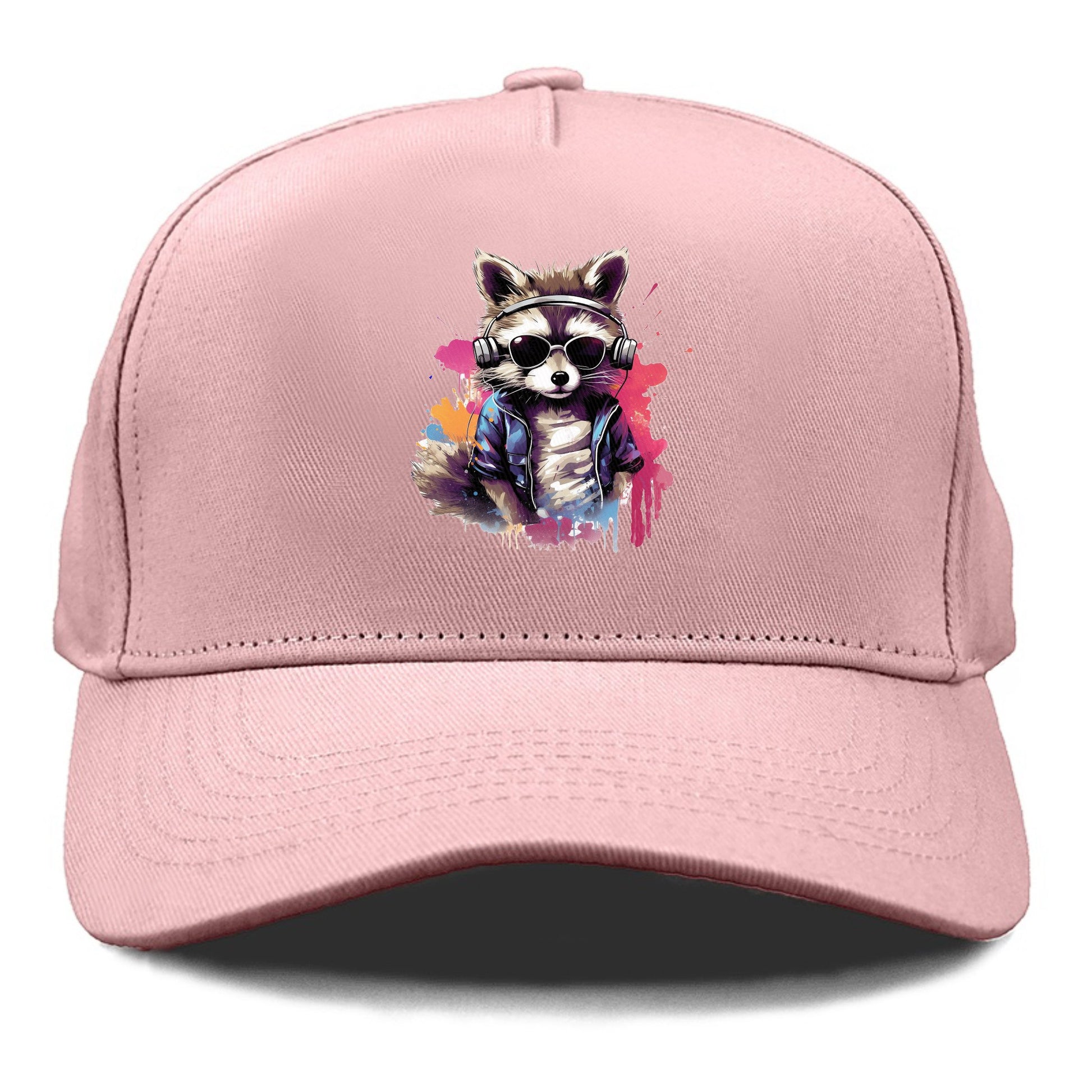 raccoon with headphones Hat