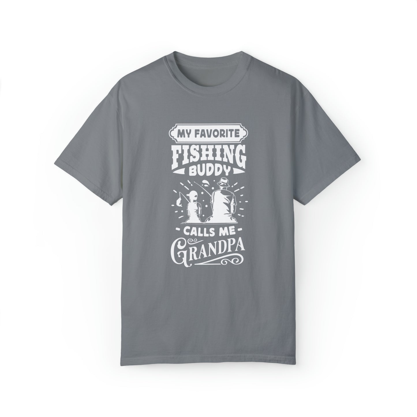 "Cherished Fishing Companion: Embraced as Grandpa" T-Shirt