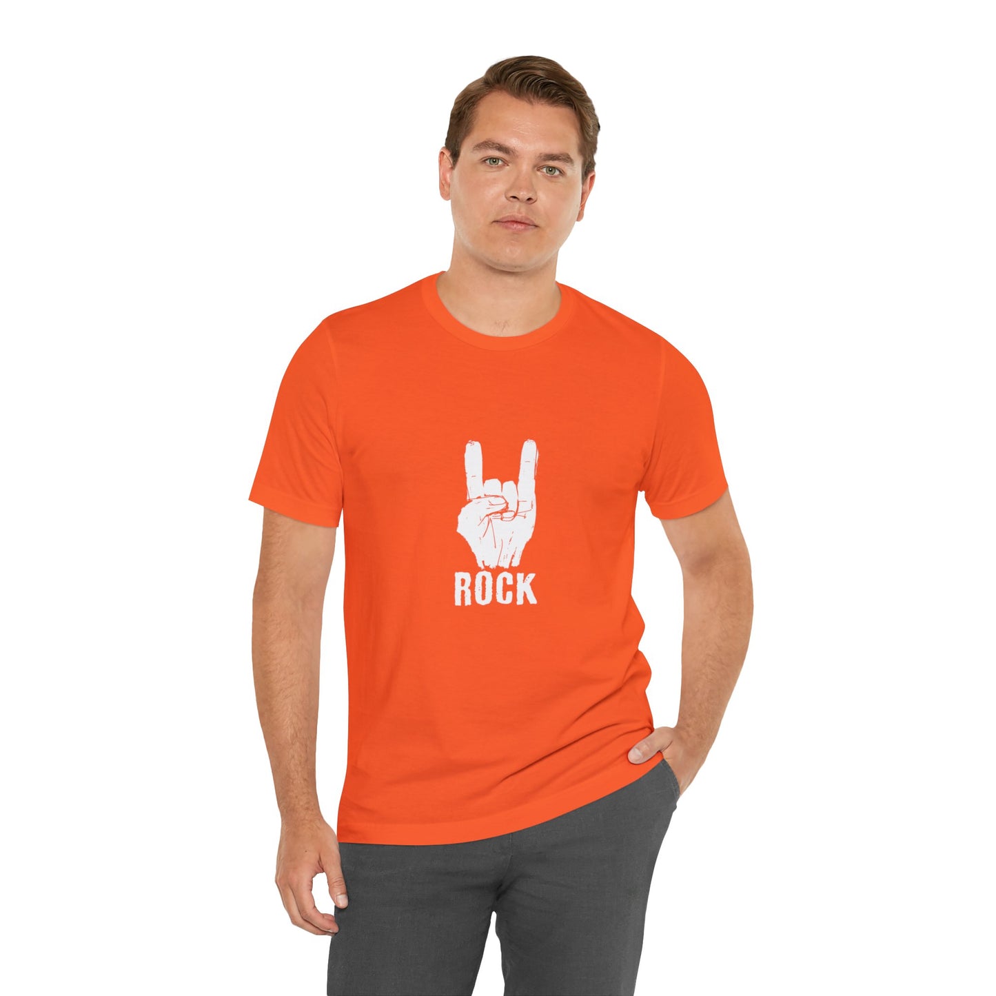 Camiseta blanca Hand Horn Rock N Roll - Camiseta de manga corta