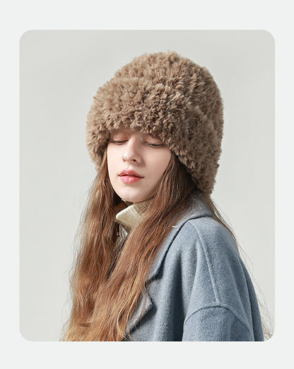 女性用 Pandaize ホワイト ニット帽: 冬を暖かくシックに過ごす