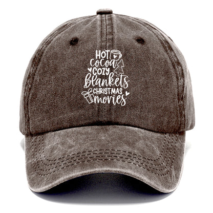 hot cocoa cozy blankets christmas movies Hat