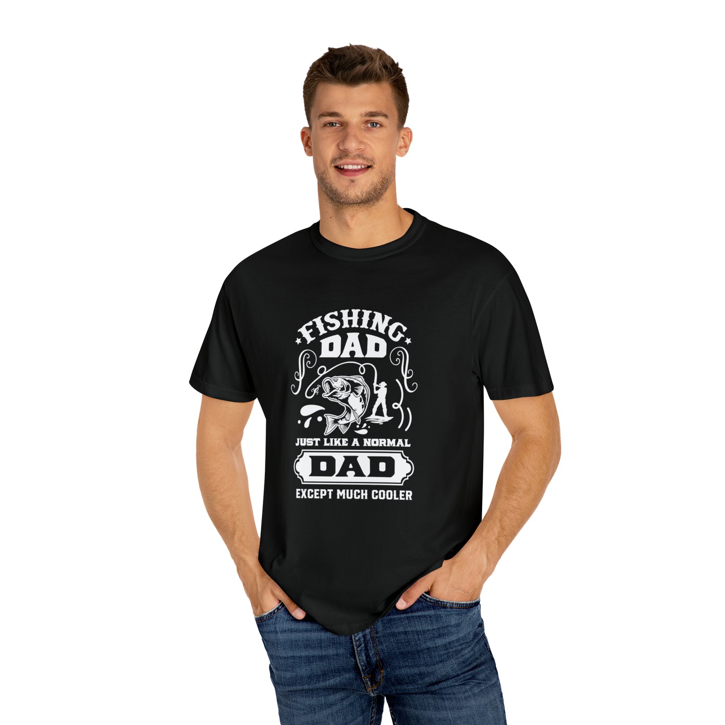 Papá pescador como un papá normal excepto una camiseta mucho más genial