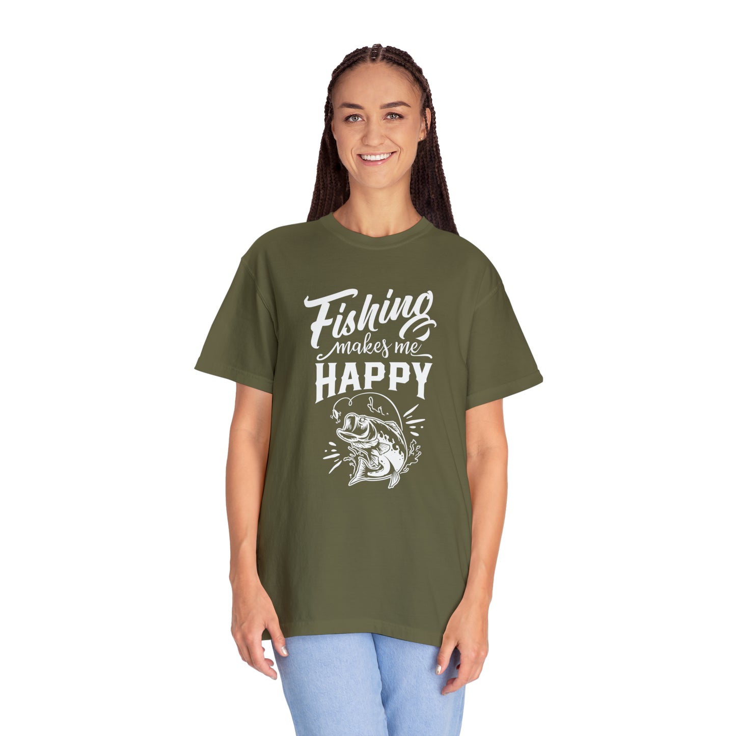 "Serene Waters: Fishing-Infused Happiness" T-Shirt