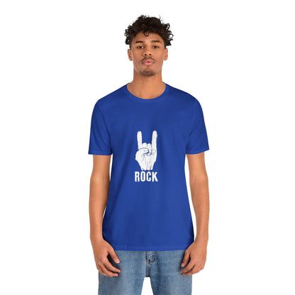 Camiseta blanca Hand Horn Rock N Roll - Camiseta de manga corta