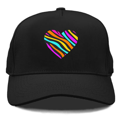 Retro 80s Heart Zebra Print Hat