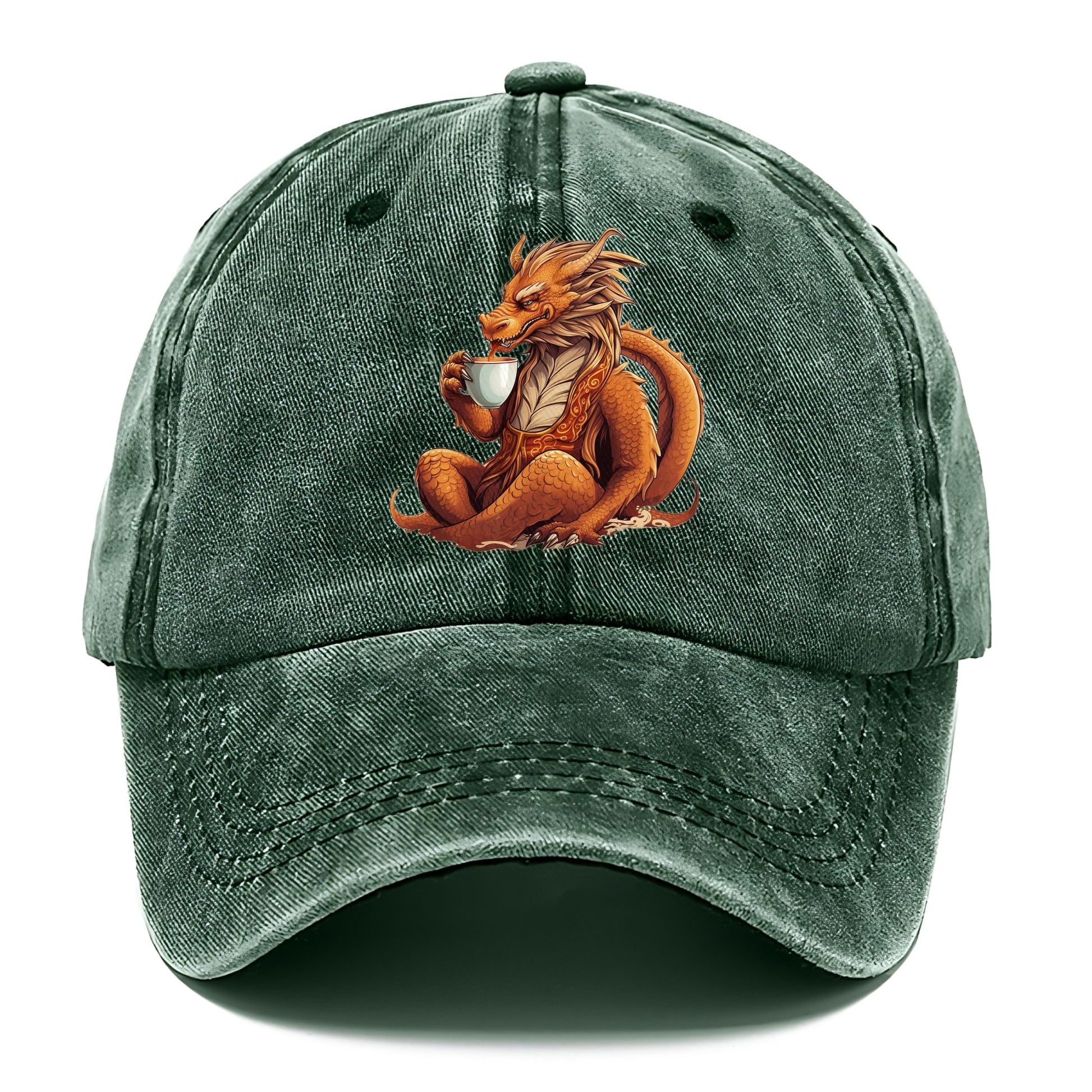 dragon drinking coffee Hat