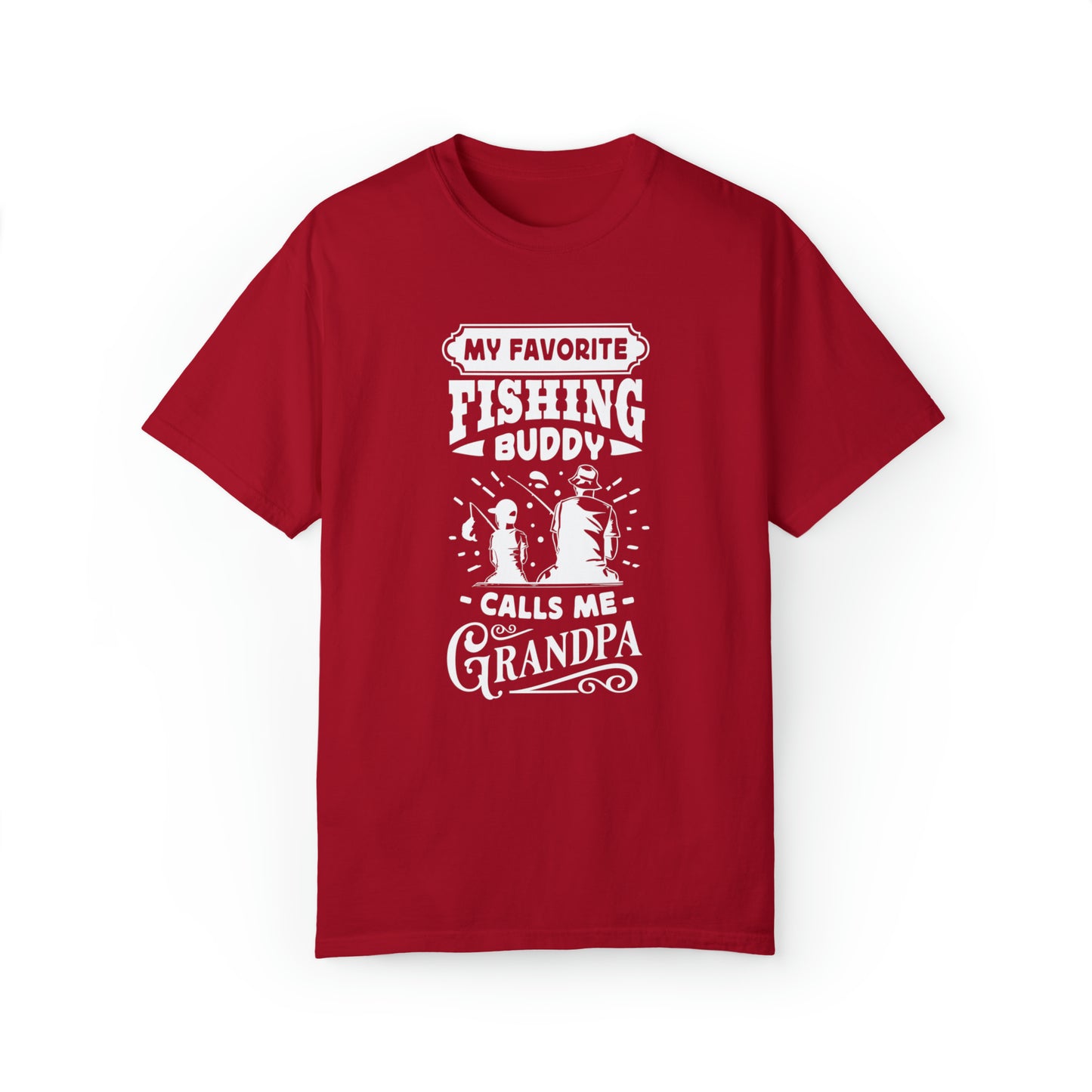 "Cherished Fishing Companion: Embraced as Grandpa" T-Shirt