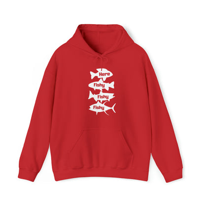 Here Fishy Fishy Fishy Hooded Sweatshirt