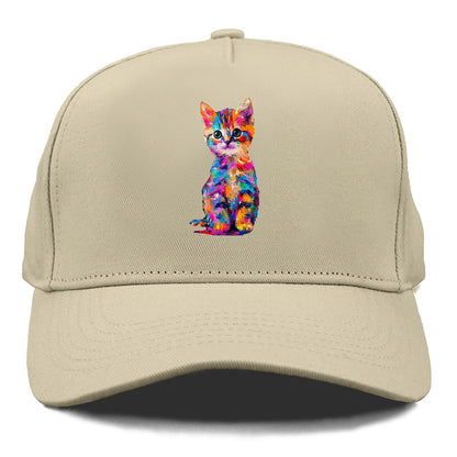 Rainbow Kitten Brushstroke Beauty Hat