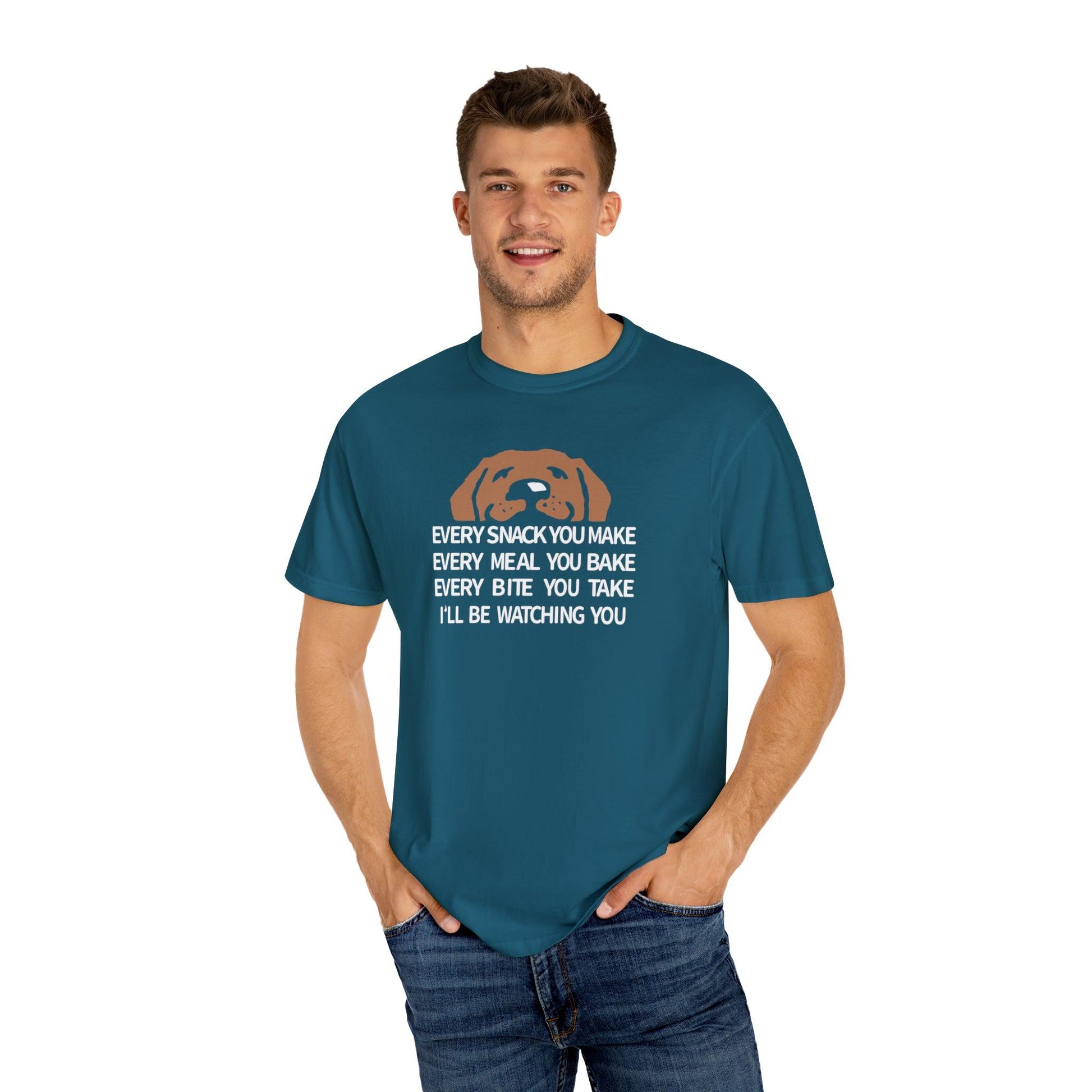 Canine Companion: The Watchful Eye T-Shirt for Dog Lovers - Pandaize