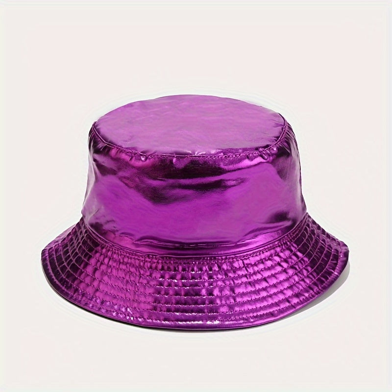 Pandaize Trendy Laser Reversible Bucket Hat Hip Hop Shiny Fisherman Cap Lightweight Packable Sun Hats