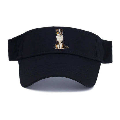 Attentive Australian Shepherd sitting upright Hat