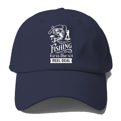 Fishing Is The Reel Deal Baseball Cap For Big Heads
