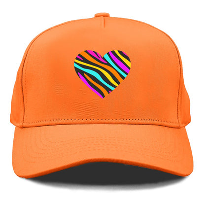 Retro 80s Heart Zebra Print Hat