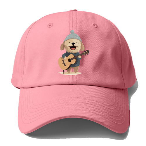 Dog Playing Guitar Baseball Cap For Big Heads