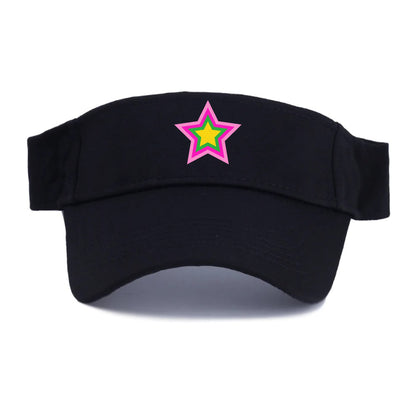 Retro 80s Star Rainbow Pink Hat