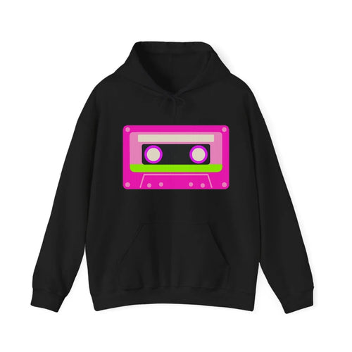 Retro 80s Cassette Pink Hooded Sweatshirt