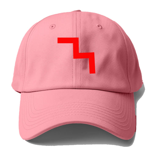 Retro 80s Zig Zag Red Baseball Cap For Big Heads