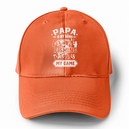 papa is my name fishing is my game Hat