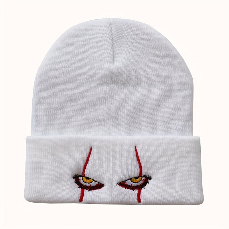 Pandaize Fashionable Ear Protection Windproof Knit Beanie Hat With Terrifying Clown Eyes for Men and Women Bucket Hat