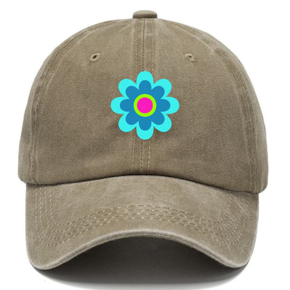 Retro 80s Flower Blue Hat