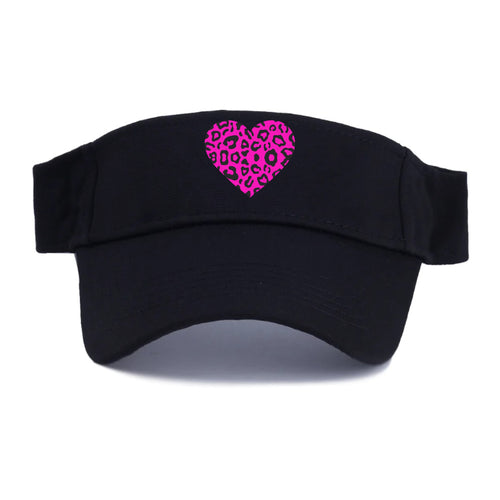 Retro 80s Heart Cheetah Print Visor