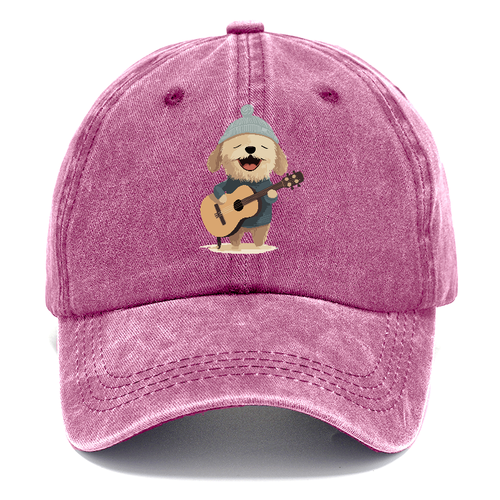 Dog Playing Guitar Classic Cap