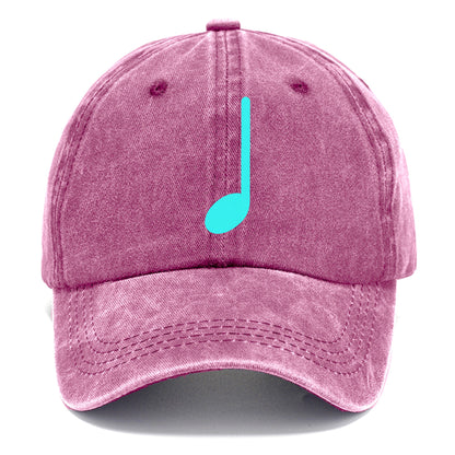 Retro 80s Music Note Blue Hat