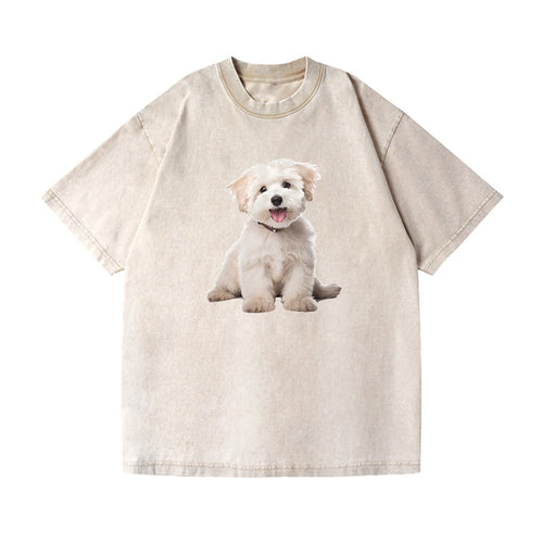 Adorable White Puppy Vintage T-shirt