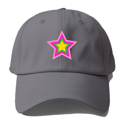 Retro 80s Star Rainbow Pink Hat