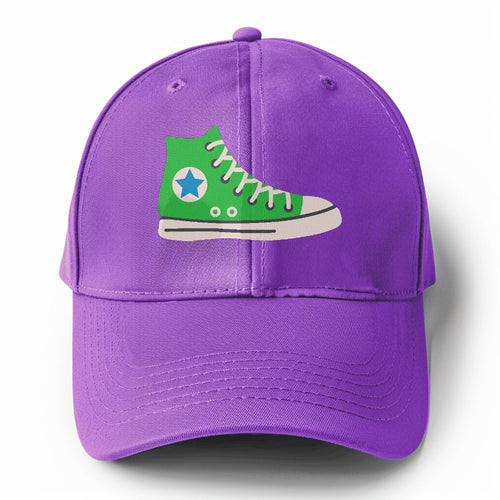 Retro 80s Converse Shoe Green Solid Color Baseball Cap