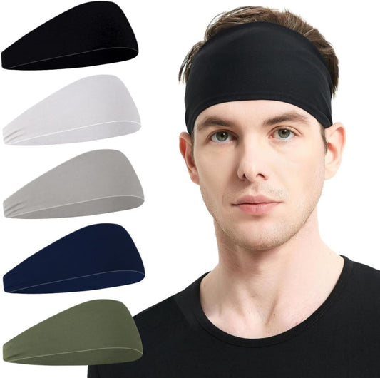 Sports Headbands for Men, Moisture Wicking Running Headband, Sweatband Headbands for Workout, Cycling, Football, Yoga, Hairband for Women and Men