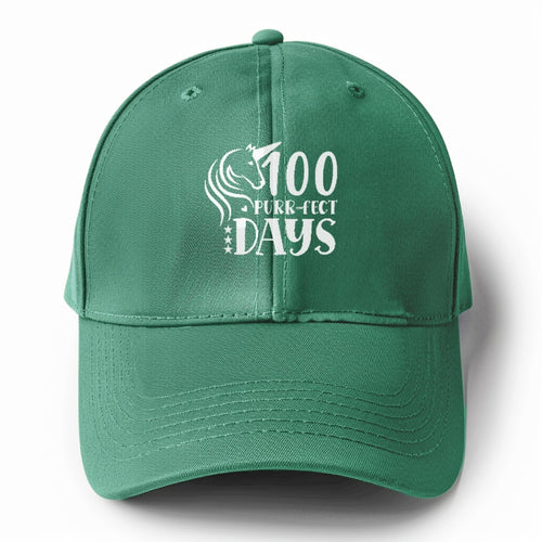 100 Purr Fect Days Solid Color Baseball Cap