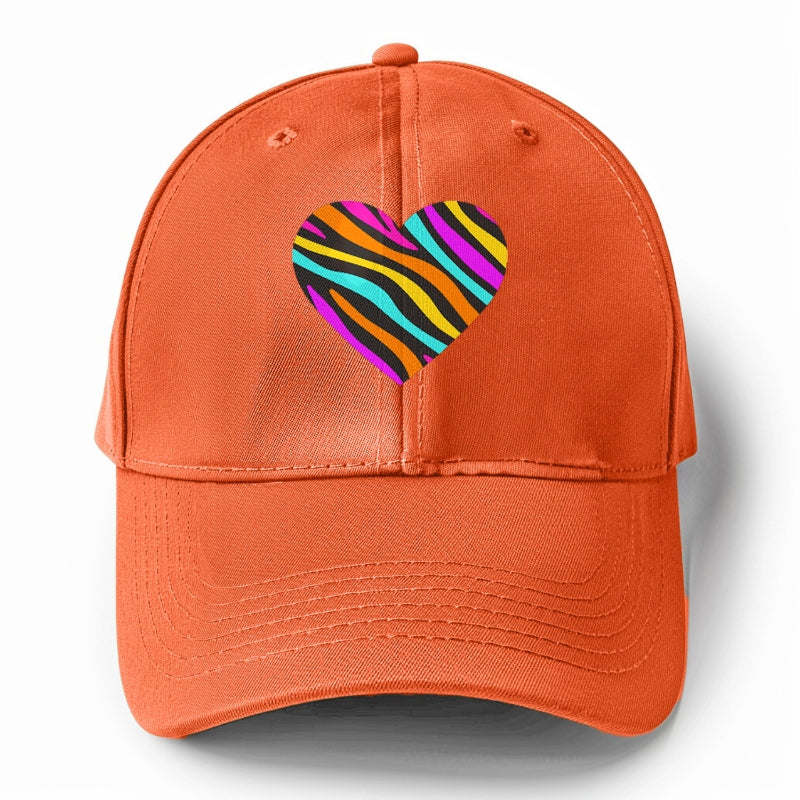 Retro 80s Heart Zebra Print Hat