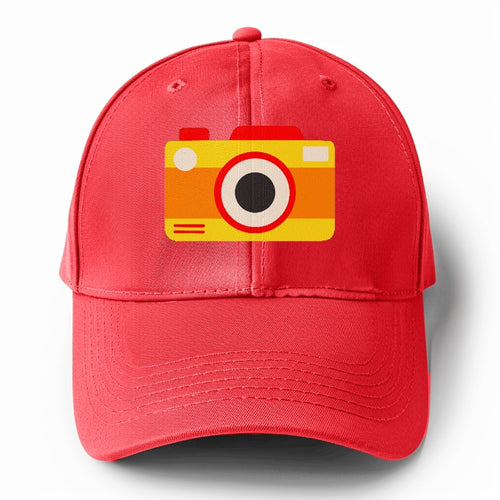 Retro 80s Camera Yellow Solid Color Baseball Cap